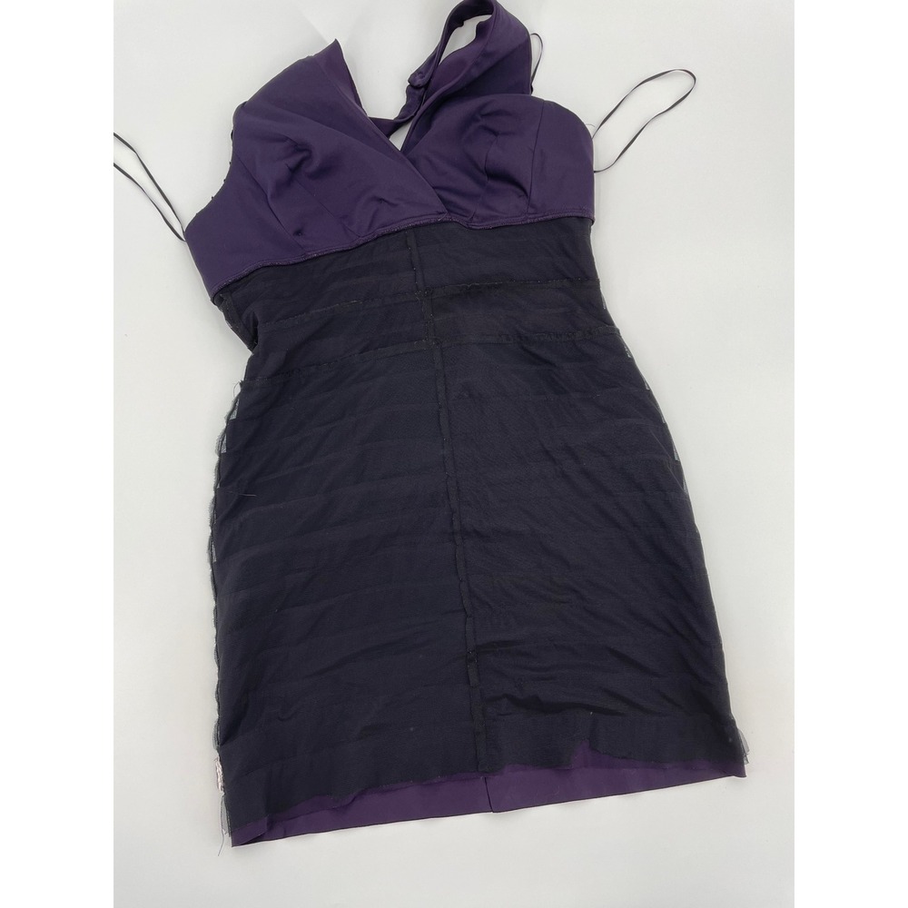 JS Collections Purple Tiered Halter Dress Size 12 Cocktail Wedding Guest Midi - Picture 10 of 11